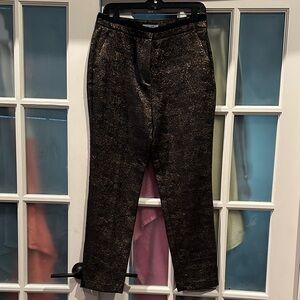 M&S Black and Gold Textured Pants